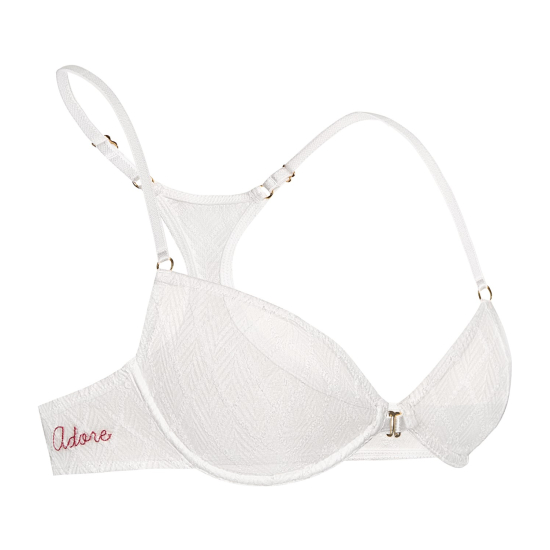 стильний бюстгальтер Adore білий з вишивкою Not Your Fault
